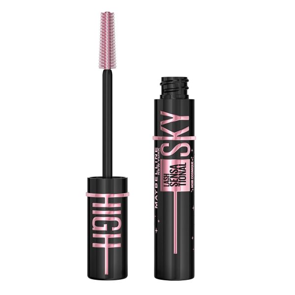 Maybelline NY Lash Sensational Sky High Máscara de Cílios Lavável, Escova Flexível, Alongamento Sem Limites com Extrato de Bambu e Fibras, Impacto de Todos os Ângulos, Preto 7,2ml